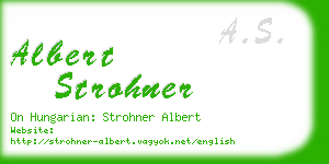 albert strohner business card